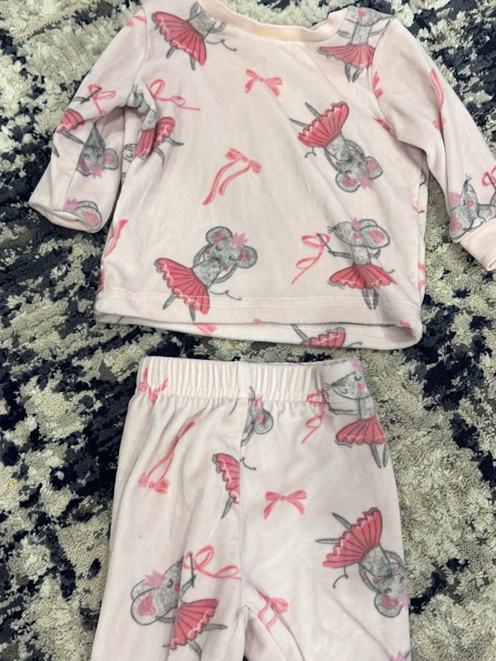 George Pink Ballerina Mouse Fleece Pajama Set